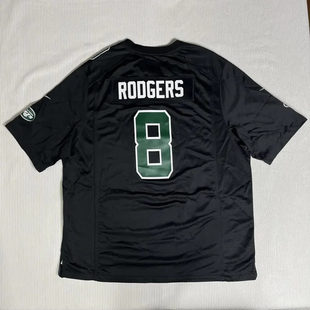 New York Jets Jersey Mens 3XL Black NFL Football Nike Aaron Rodgers 8 On Field